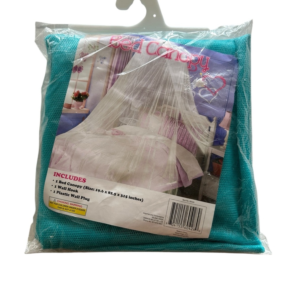Coquette Angel-Core Romantic Dreamy Princess Turquoise Sheer Mesh Bed Canopy NIB